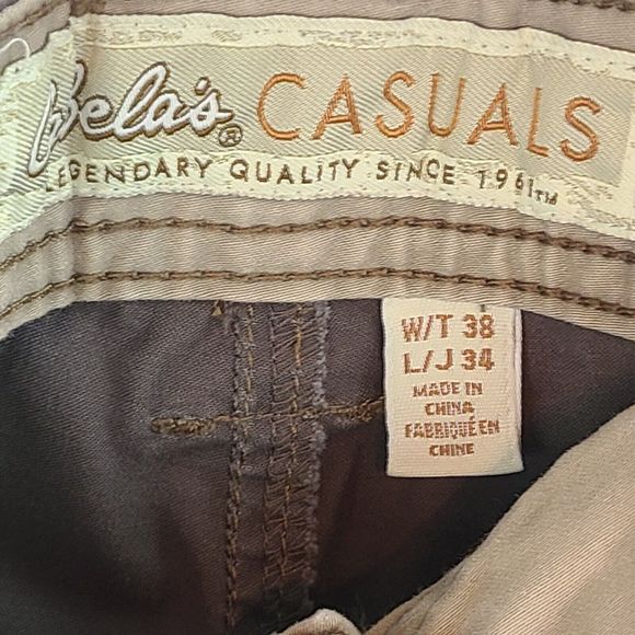 Cabela's Casuals Men's (W38 x L34) Brown Cotton Stretch Straight Leg Pants - Picture 9 of 11